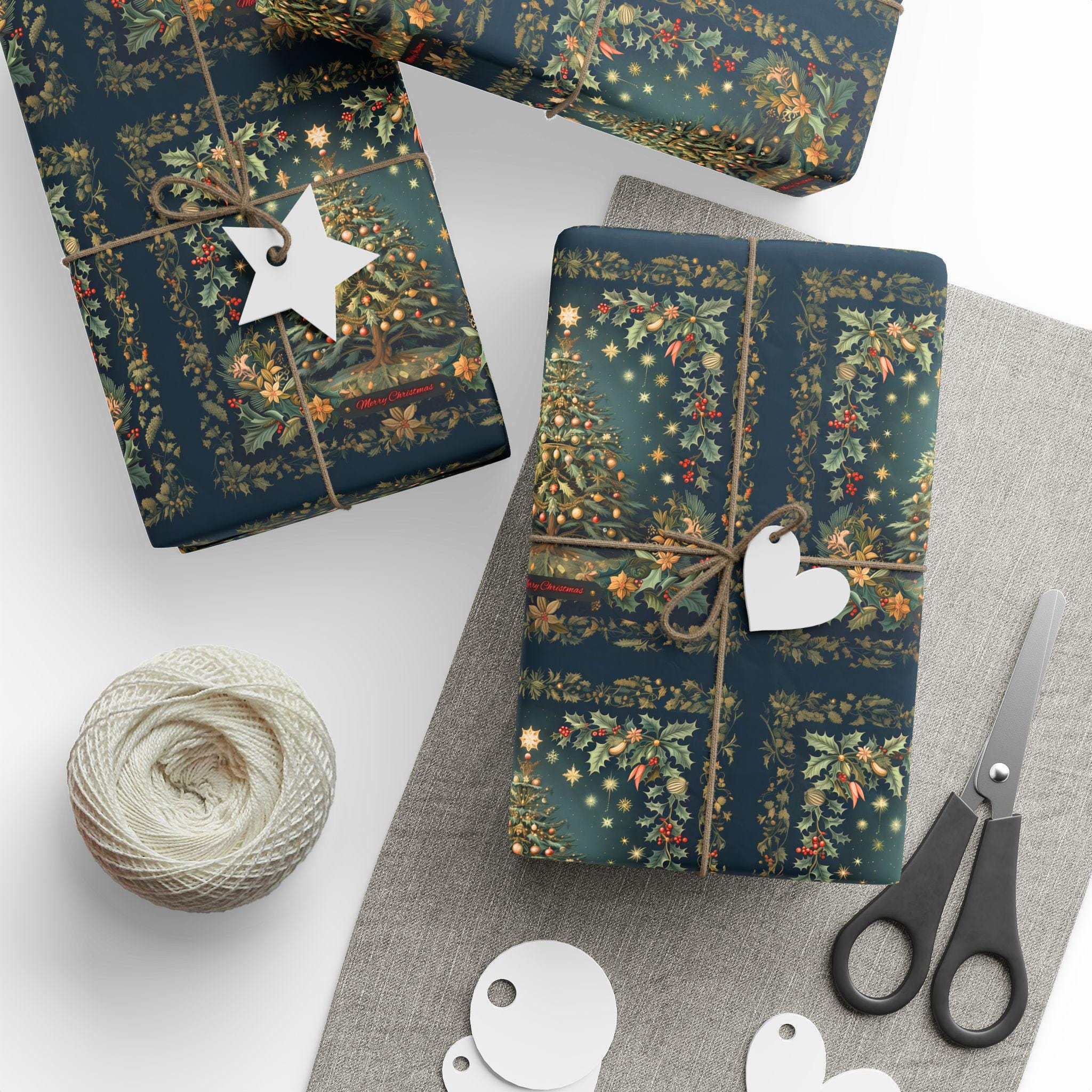 William Morris Christmas Wrapping Paper: Vintage Style Tree & Botanical Gift Wrap