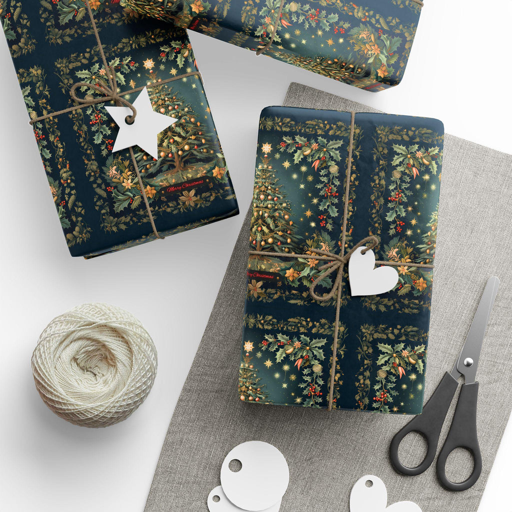 William Morris Christmas Wrapping Paper: Vintage Style Tree & Botanical Gift Wrap
