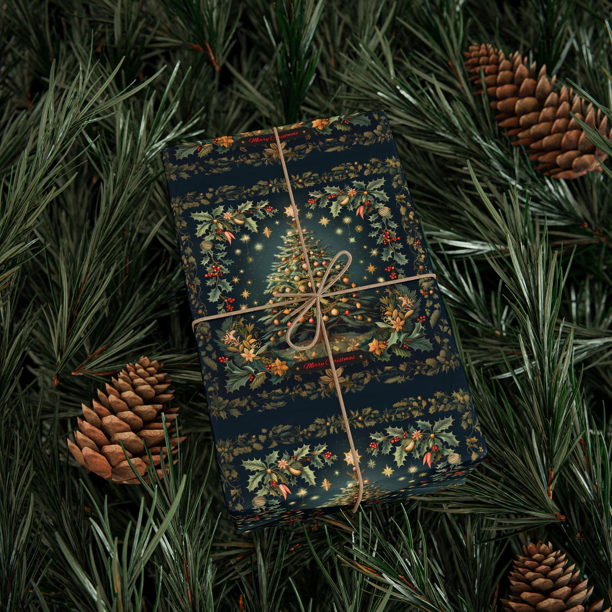 William Morris Christmas Wrapping Paper: Vintage Style Tree & Botanical Gift Wrap