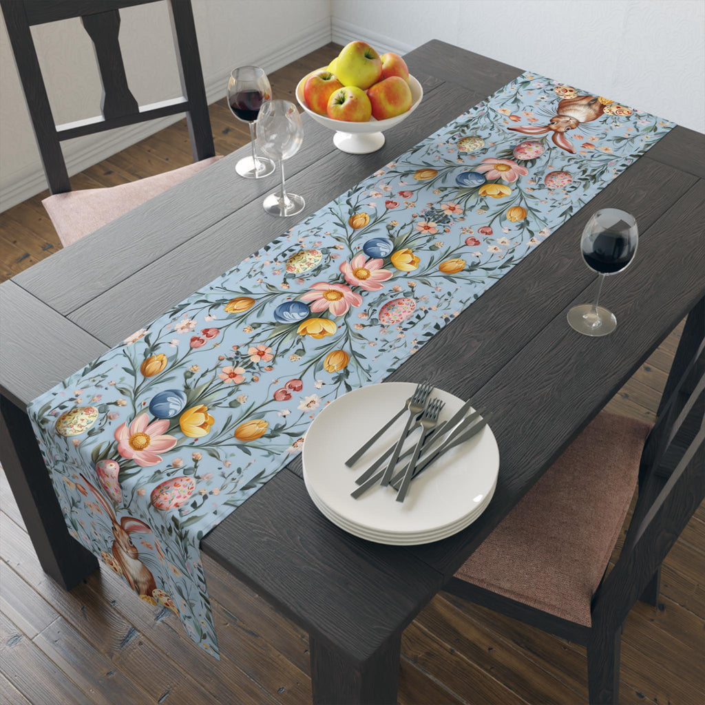 Botanical Easter Table Runner: William Morris Inspired Spring Decor for Dining Room and Kitchen
