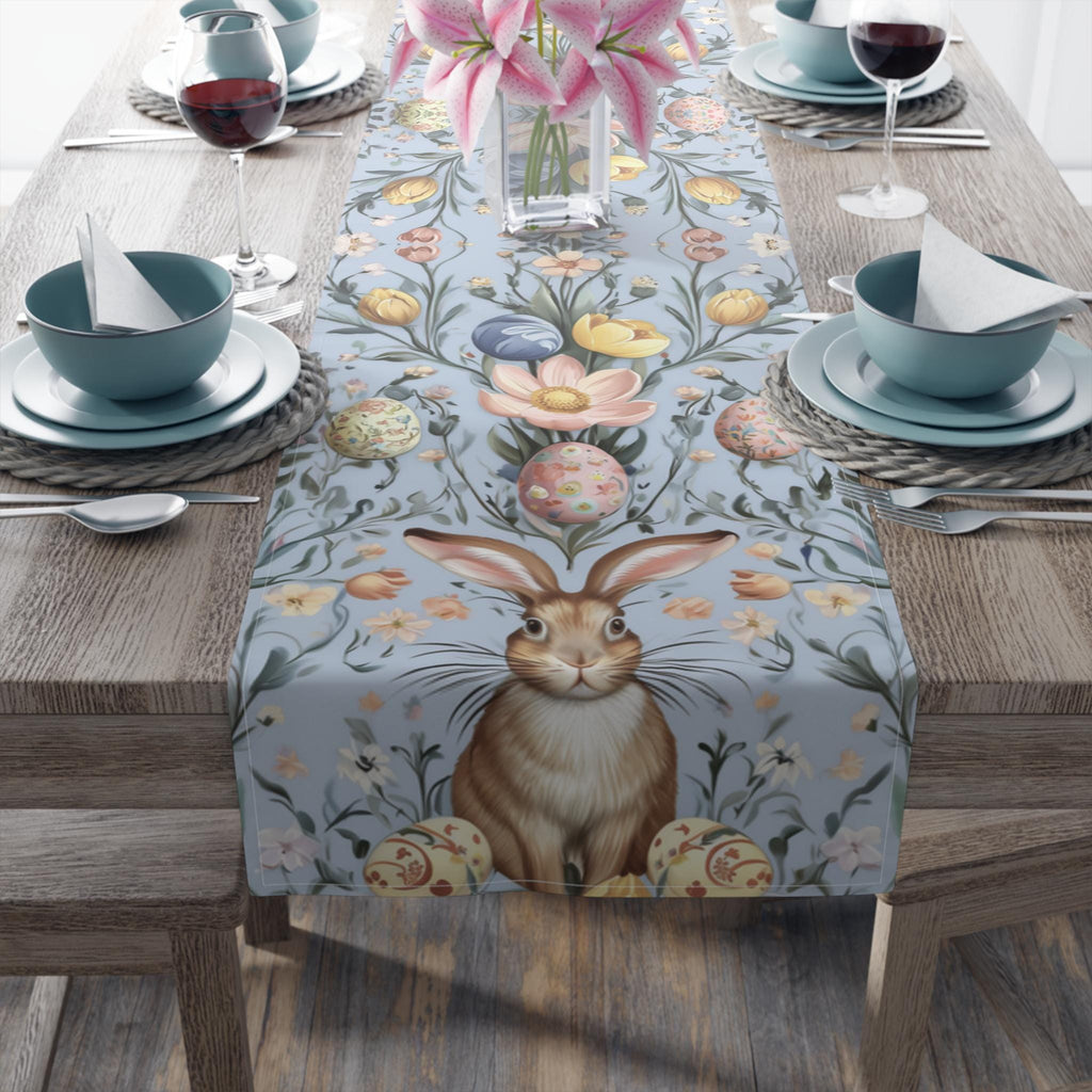 Botanical Easter Table Runner: William Morris Inspired Spring Decor for Dining Room and Kitchen