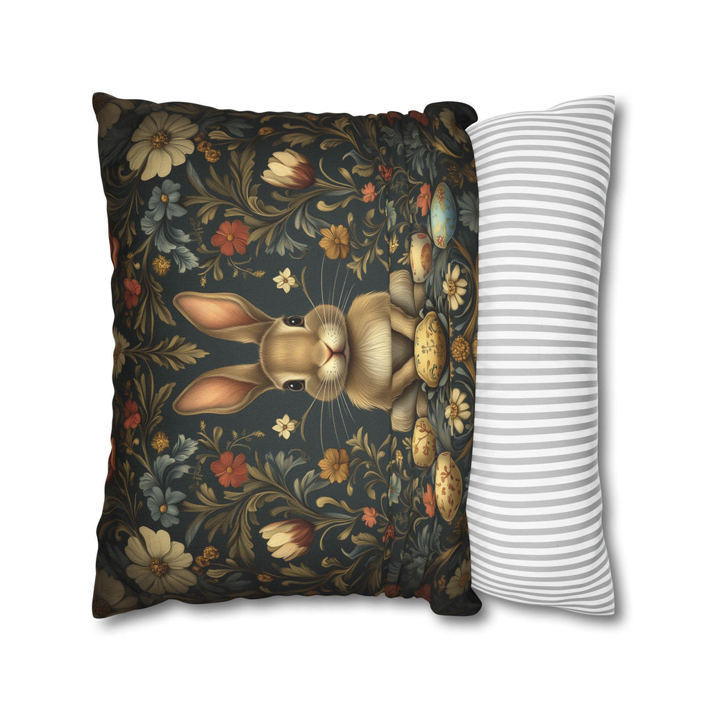 Vintage-Inspired Easter Bunny Pillowcase: William Morris Floral Botanical Square Cushion Cover