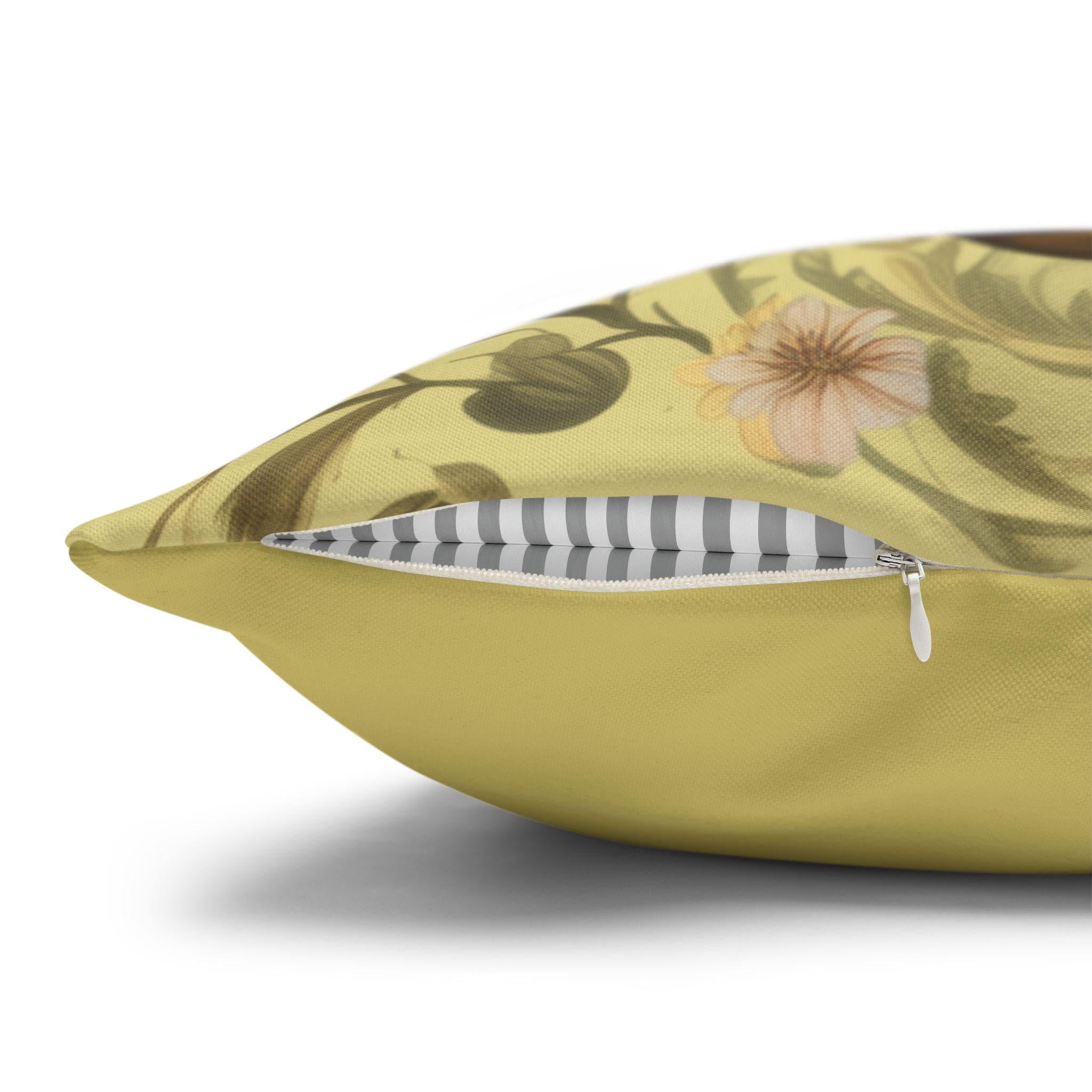 Easter Bunny Square Pillowcase: Vintage Floral Botanical Art Inspired by William Morris