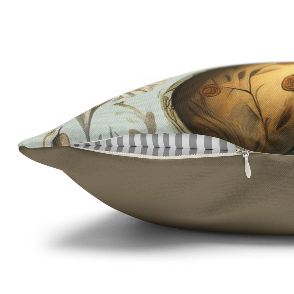 Vintage-Inspired Easter Bunny Pillowcase: William Morris-Style Floral Botanical Art in Pastel Blue