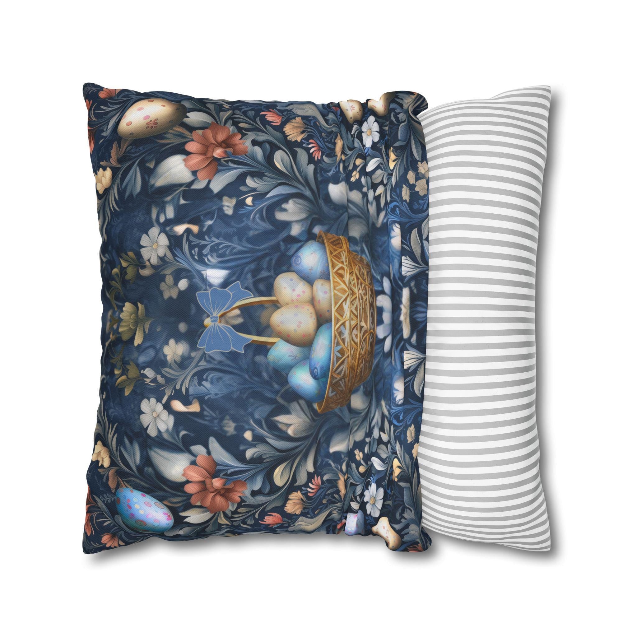 Floral Easter Pillow: Vintage Spring Home Decor Cushion