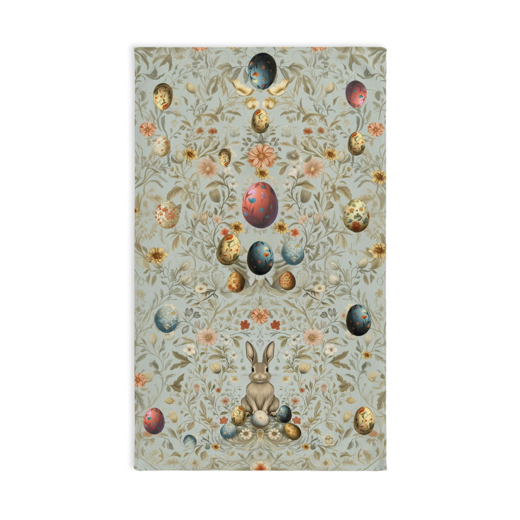 William Morris Easter Hand Towel: Pastel Floral Bunny Design for Kitchen or Bath