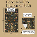 Easter Hand Towel: William Morris Inspired Botanical Floral and Rabbit Motif