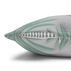 Sage Green & Gray Palm Leaf Pillow Cover: Tropical Minimalist Cushion for Coastal Modern Decor