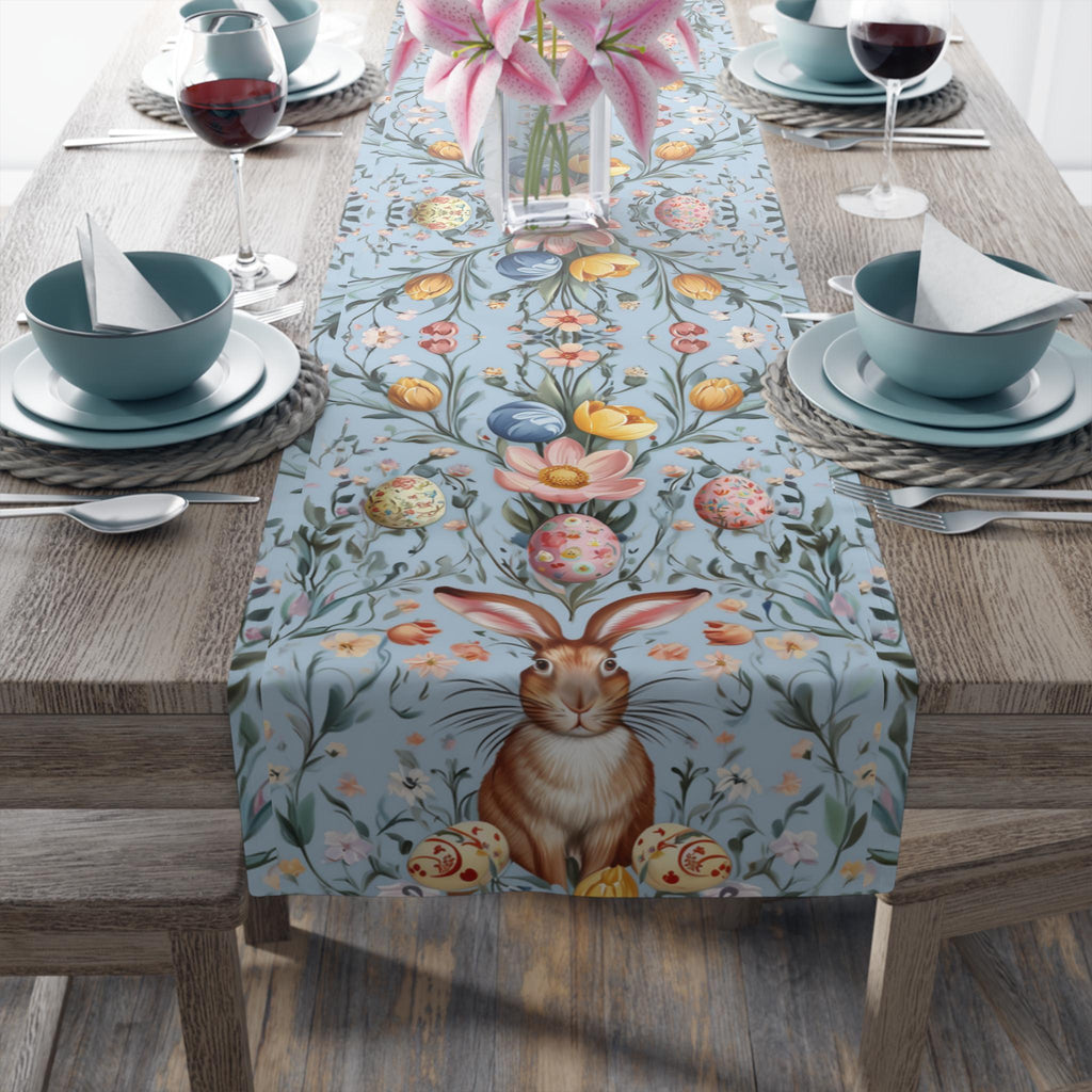 Botanical Easter Table Runner: William Morris Inspired Spring Decor for Dining Room and Kitchen