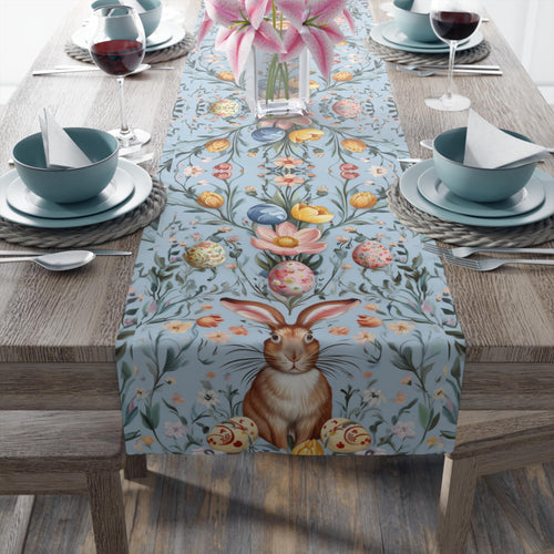 Botanical Easter Table Runner: William Morris Inspired Spring Decor for Dining Room and Kitchen