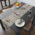 Easter Table Runner: Botanical William Morris Style (Pastel Blue, Two Sizes)
