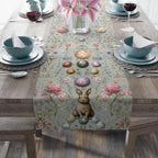 Easter Table Runner: Botanical William Morris Style (Pastel Blue, Two Sizes)
