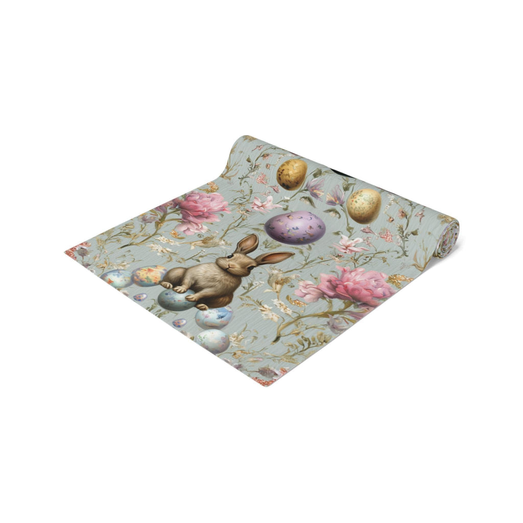 Easter Table Runner: Botanical William Morris Style (Pastel Blue, Two Sizes)
