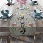Easter Table Runner: Botanical William Morris Style (Pastel Blue, Two Sizes)