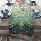 William Morris Inspired Easter Table Runner: Wild Bunnies, Ornate Eggs & Spring Florals