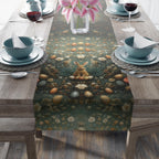 Easter Table Runner: William Morris Inspired Vintage Style Green Floral