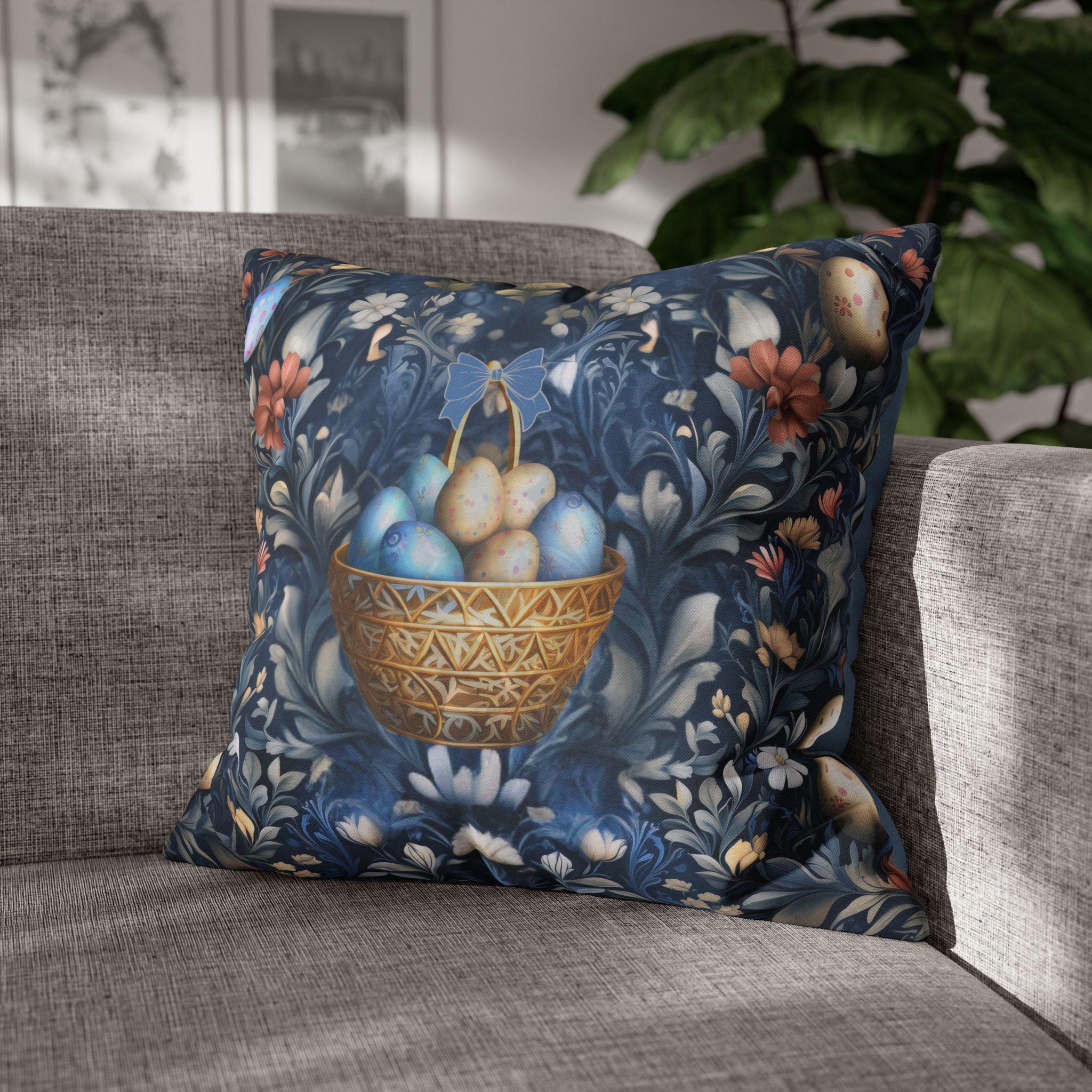 Floral Easter Pillow: Vintage Spring Home Decor Cushion