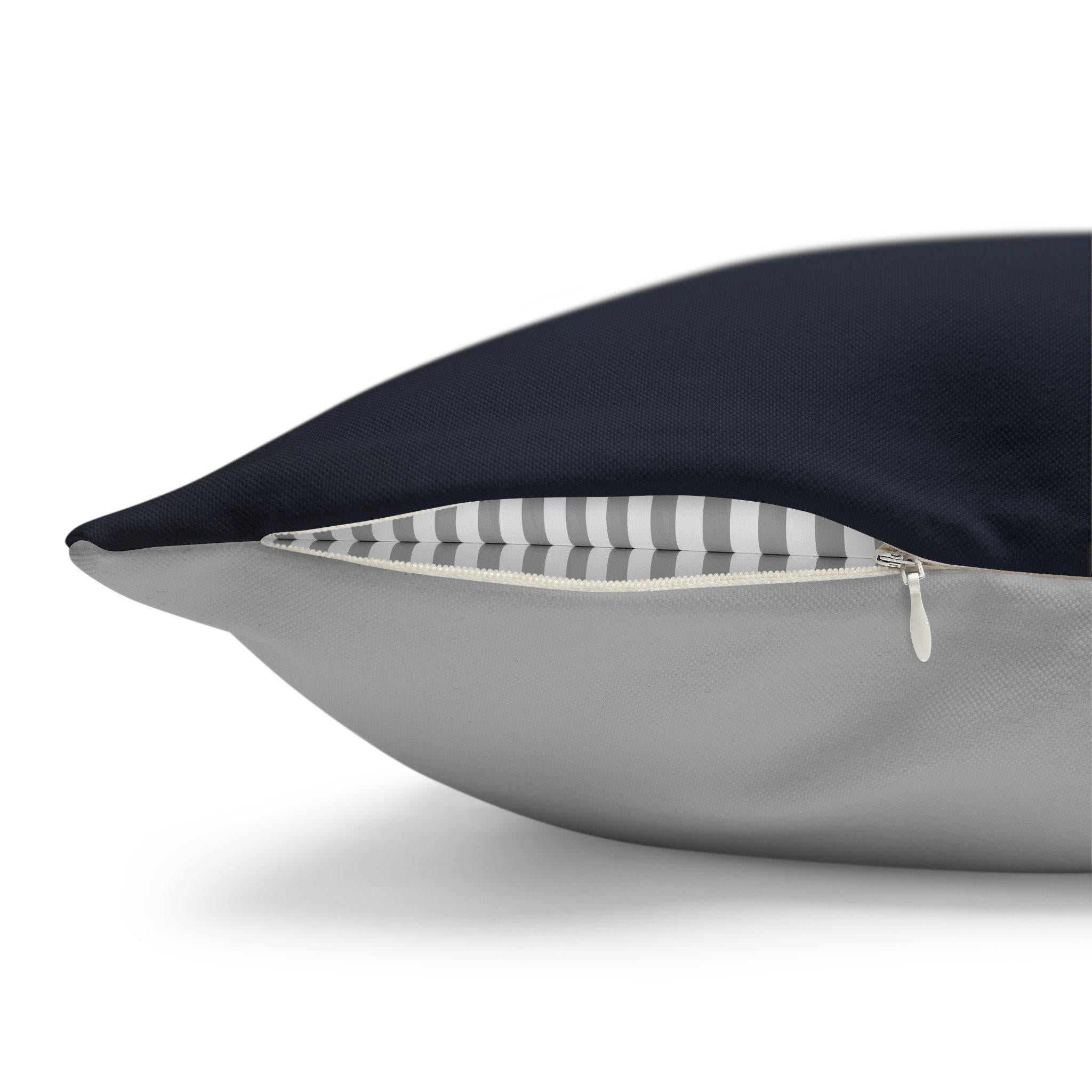 Rustic Silver Anchor Throw Pillow: Nautical Navy Decor
