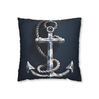 Rustic Silver Anchor Throw Pillow: Nautical Navy Decor