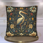 William Morris Heron Pillow Cover: Navy Floral Arts & Crafts Cushion