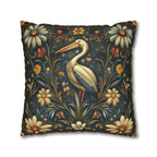 William Morris Heron Pillow Cover: Navy Floral Arts & Crafts Cushion