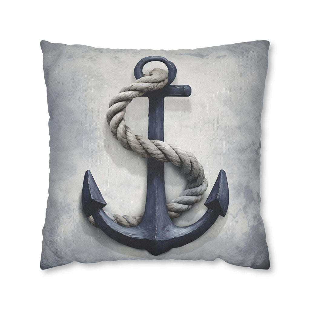 Rustic Navy Anchor Throw Pillow: Nautical Home Decor