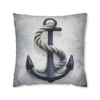 Rustic Navy Anchor Throw Pillow: Nautical Home Decor
