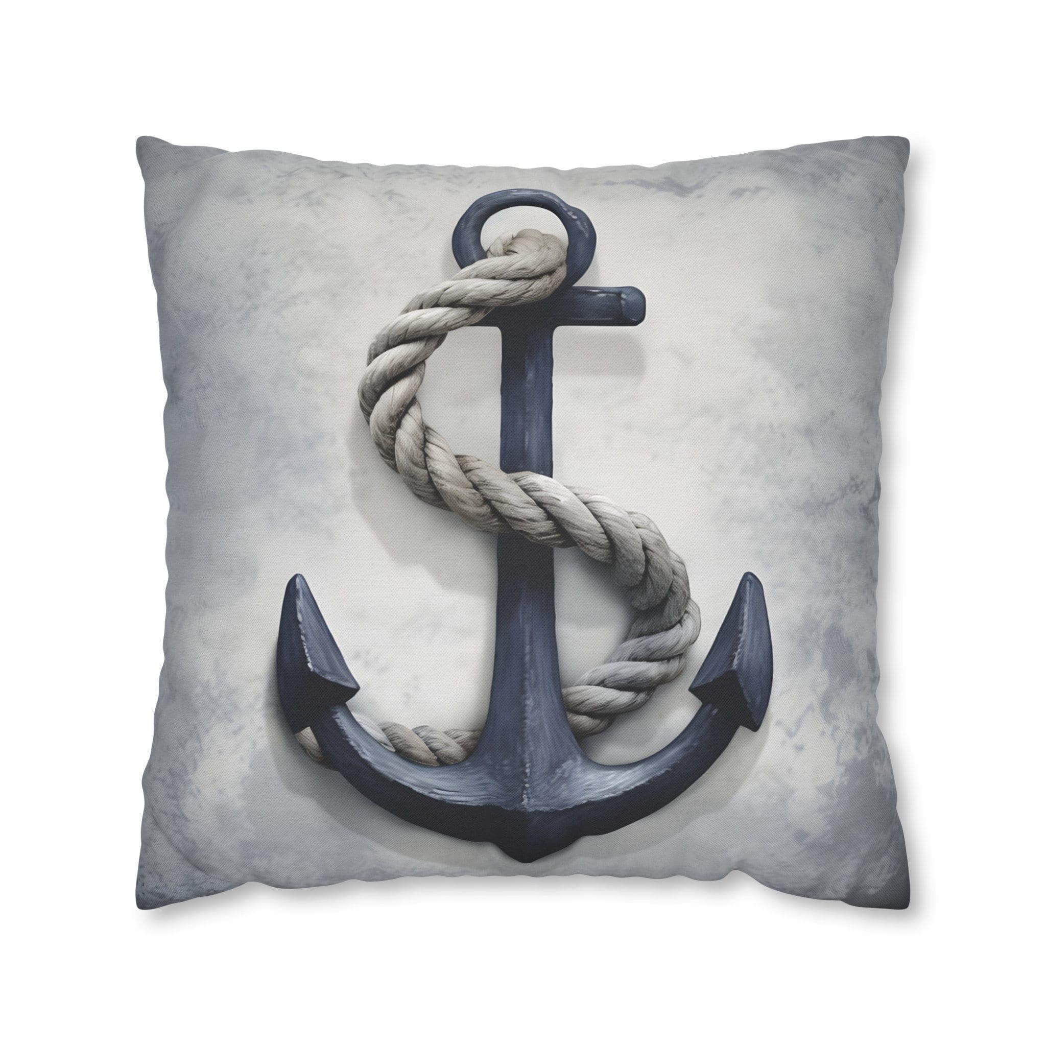 Rustic Navy Anchor Throw Pillow: Nautical Home Decor