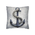 Rustic Navy Anchor Throw Pillow: Nautical Home Decor