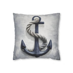 Rustic Navy Anchor Throw Pillow: Nautical Home Decor