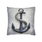 Rustic Navy Anchor Throw Pillow: Nautical Home Decor