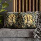 William Morris Easter Bunny Pillow Cover: Daisies & Vintage Style Eggs