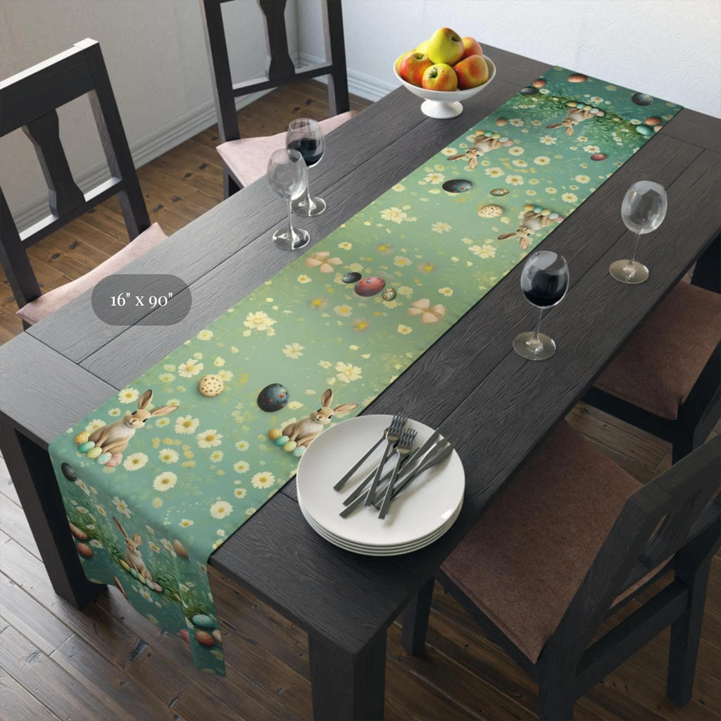 William Morris Inspired Easter Table Runner: Wild Bunnies, Ornate Eggs & Spring Florals
