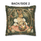 Victorian Princess Rabbit Pillow Cover: William Morris Inspired Whimsical Easter Decor