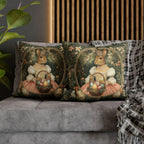 Victorian Princess Rabbit Pillow Cover: William Morris Inspired Whimsical Easter Decor