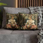 Victorian Princess Rabbit Pillow Cover: William Morris Inspired Whimsical Easter Decor