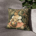 Victorian Princess Rabbit Pillow Cover: William Morris Inspired Whimsical Easter Decor