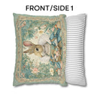 Victorian Easter Princess Bunny Pillow Cover: William Morris Inspired Whimsical Spring Decor