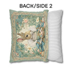 Victorian Easter Princess Bunny Pillow Cover: William Morris Inspired Whimsical Spring Decor