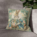 Victorian Easter Princess Bunny Pillow Cover: William Morris Inspired Whimsical Spring Decor