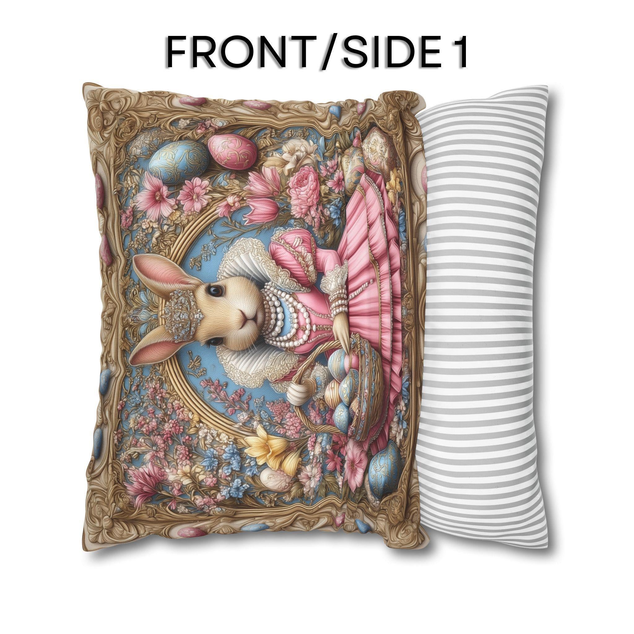 Victorian Bunny Princess Easter Pillow Cover: Whimsical William Morris Decor