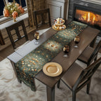 Easter Table Runner: William Morris Inspired Vintage Style Green Floral