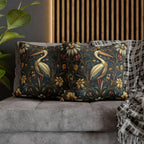William Morris Heron Pillow Cover: Navy Floral Arts & Crafts Cushion