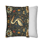 William Morris Heron Pillow Cover: Navy Floral Arts & Crafts Cushion