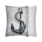 Rustic Navy Anchor Throw Pillow: Nautical Home Decor