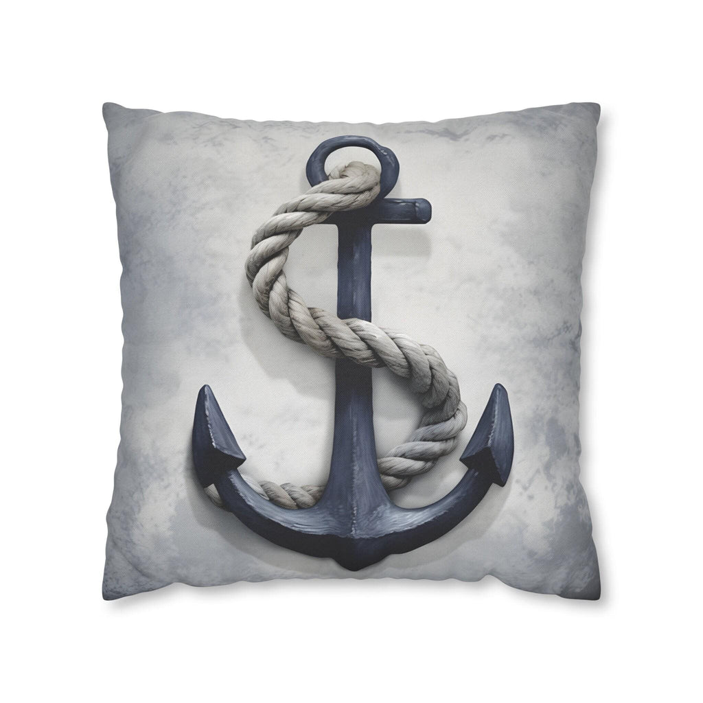 Rustic Navy Anchor Throw Pillow: Nautical Home Decor