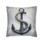 Rustic Navy Anchor Throw Pillow: Nautical Home Decor