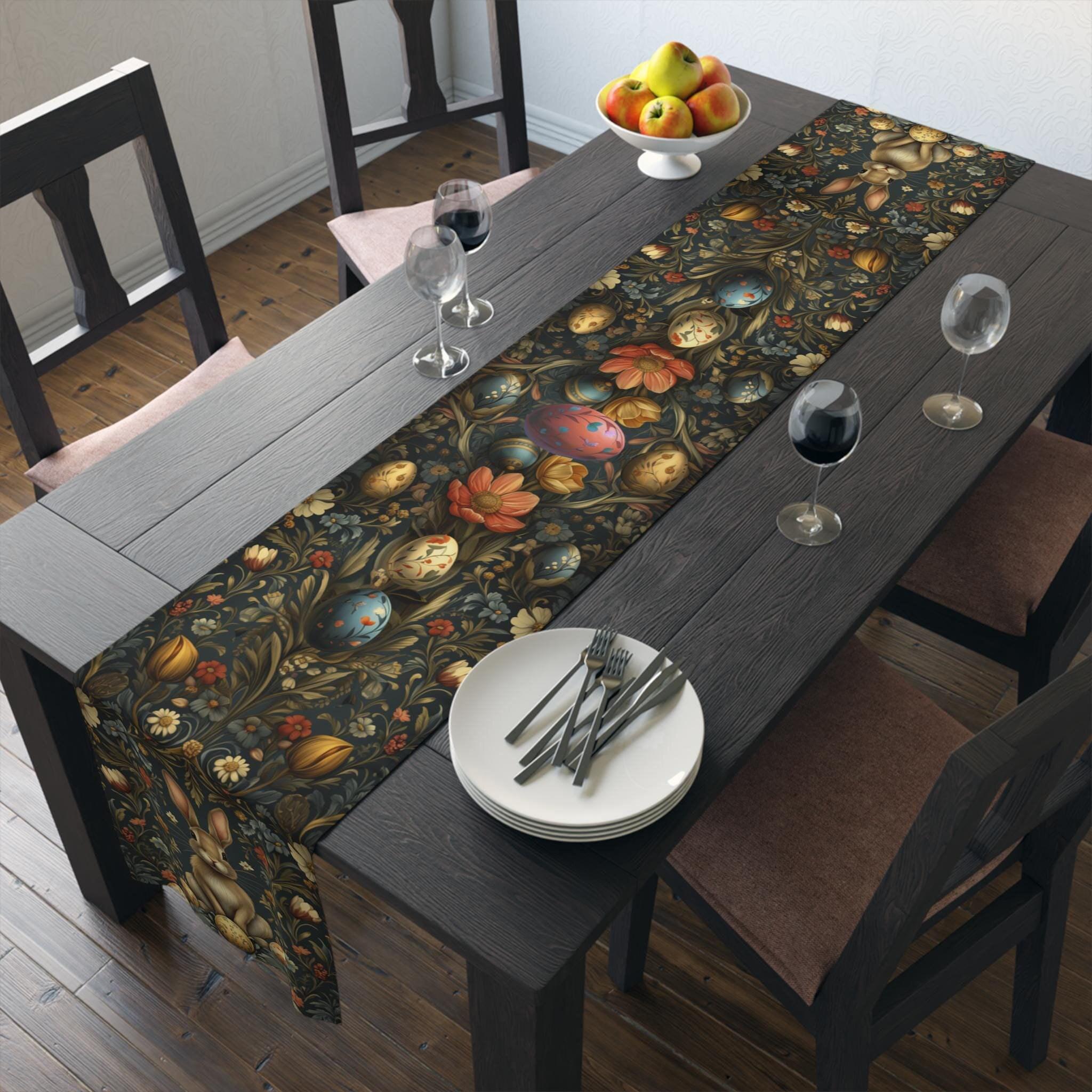 Easter Table Runner: William Morris Inspired Vintage Style Floral Design