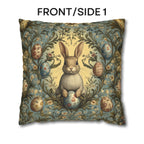 William Morris Easter Bunny Pillow Cover: Daisies & Vintage Style Eggs