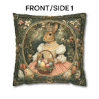 Victorian Princess Rabbit Pillow Cover: William Morris Inspired Whimsical Easter Decor